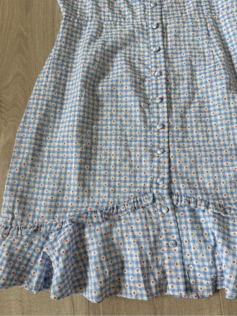 Storia Light Blue Floral Button-Front Sundress size medium - Picture 5 of 10